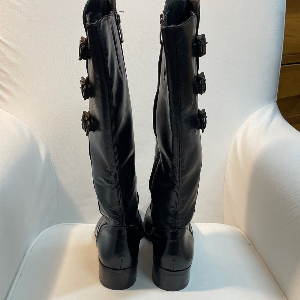 Paul Green Black Leather Knee-High Boots Sz 9 - Picture 5 of 9